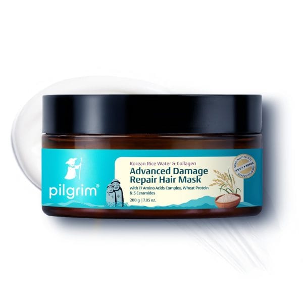 Pilgrim Unscented Korean Rice Water & Collagen Advanced Damage Repair Mask - 200ml| Pilgrim Unscented Korean Rice Water & Collagen Advanced Damage Repair Mask - 200ml|