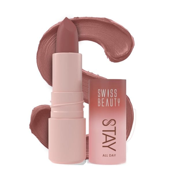 Swiss Beauty Stay All Day Lipstick Shade- 1 Pouty 4g Swiss Beauty Stay All Day Lipstick Shade 1 Pouty 4g