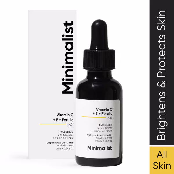 Minimalist 16% Vitamin C Serum With Vitamin E & Ferulic Acid For Advanced Users Brightens & protects (20ml) Minimalist 16% Vitamin C Serum With Vitamin E & Ferulic Acid For Advanced Users Brightens & protects (20ml)
